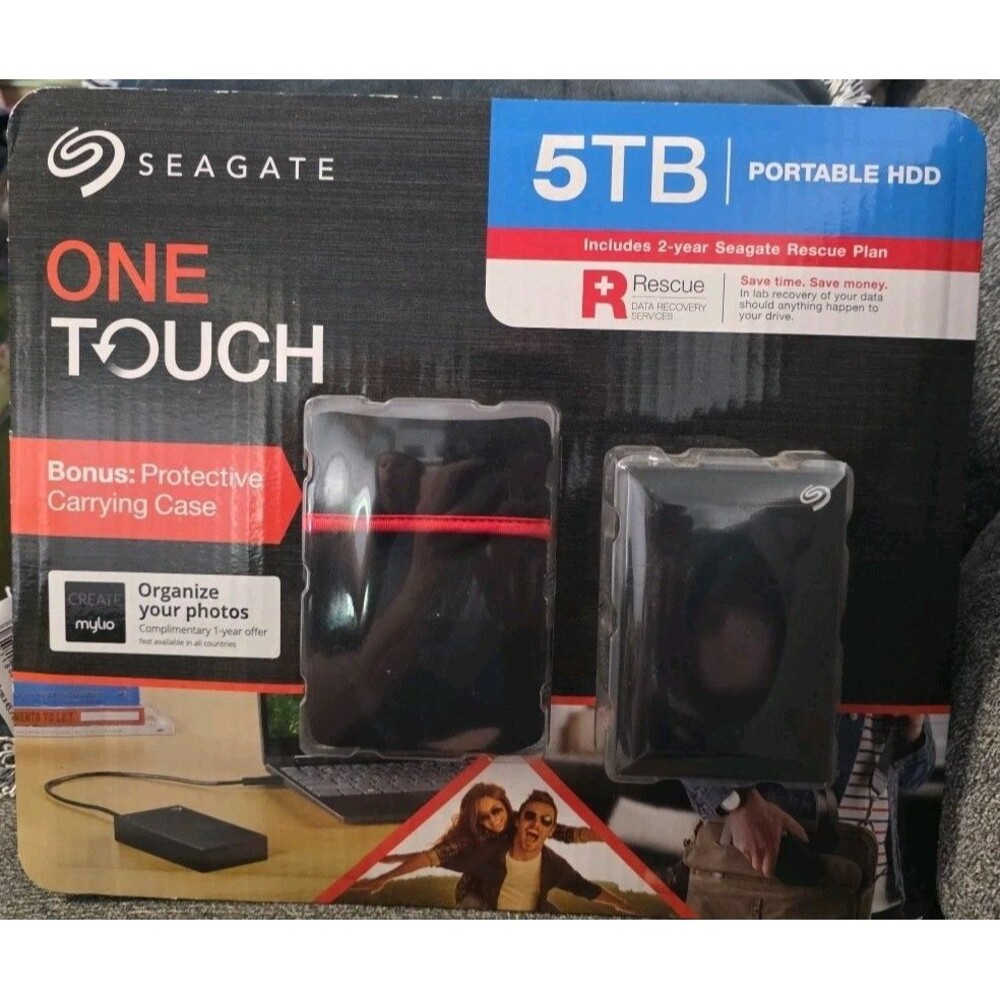 Seagate One Touch 5 TB Portable HDD w/Bonus Protective Carrying Case STKC5000600